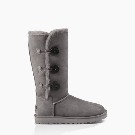 UGG Bailey Button Triplet II Grey Boots for Women (VYTZ47513)